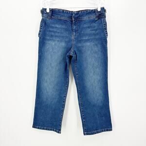 Tommy Hilfiger Cropped Jeans 12 Medium Wash Y2k Vintage Classic High Rise Blue